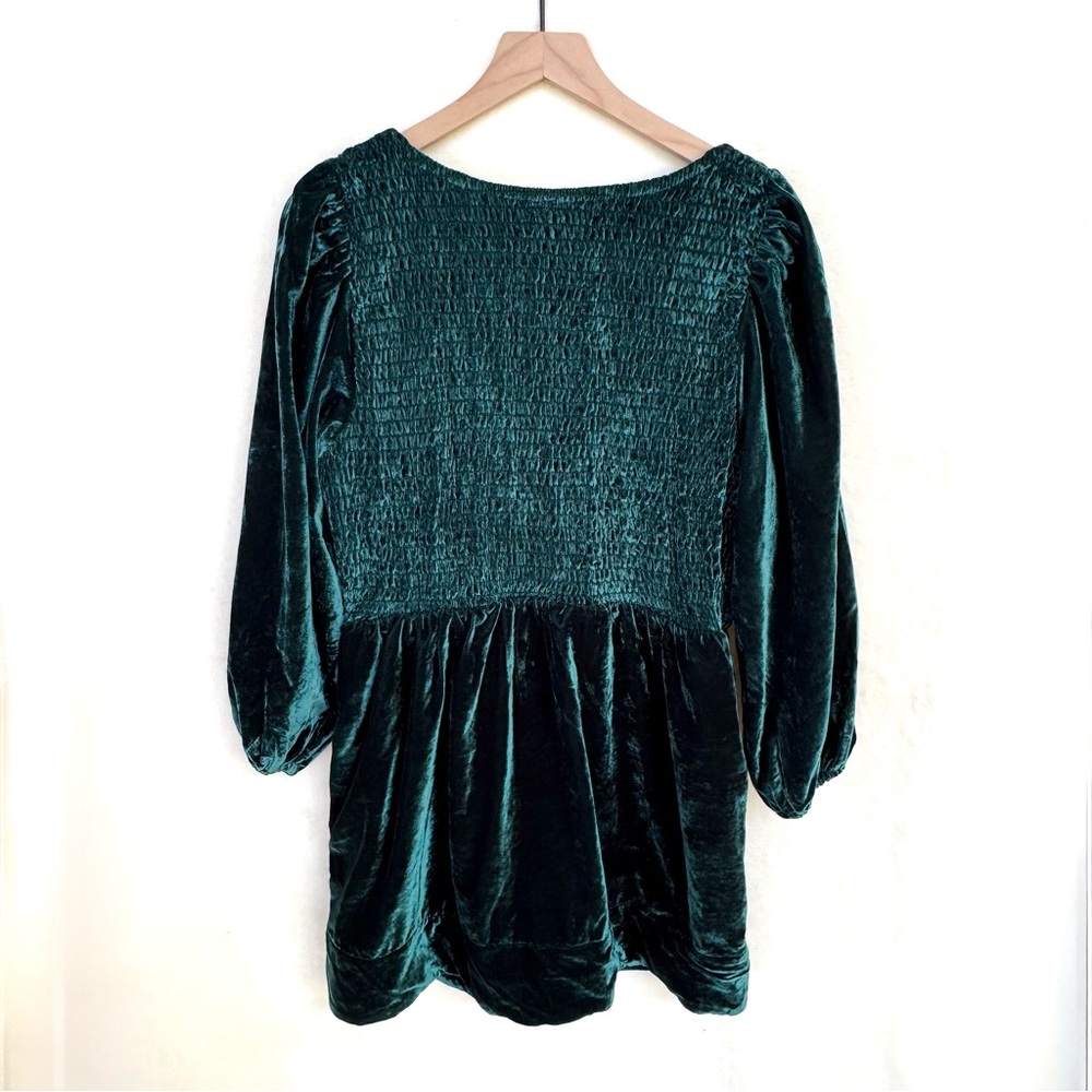 NWOT Free People Farrier Velvet Mini Dress in Pine Green - Picture 11 of 12